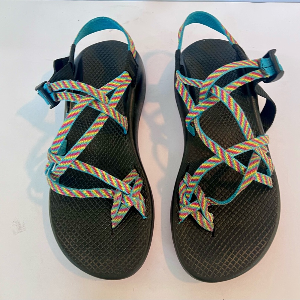 CHACO ZX2 Classic Fiesta Rainbow Women's Size W9 Sandal Double Strap Waterproof